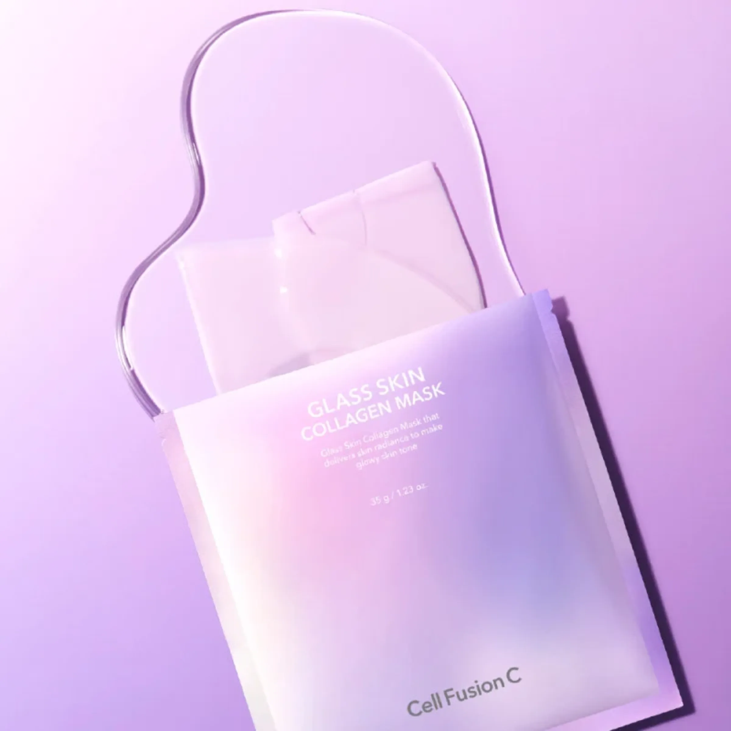 Cell Fusion C Glass Skin Collagen Mask skaistinanti hidrogelinė kaukė su kolagenu 1 vnt x 35 g - 3