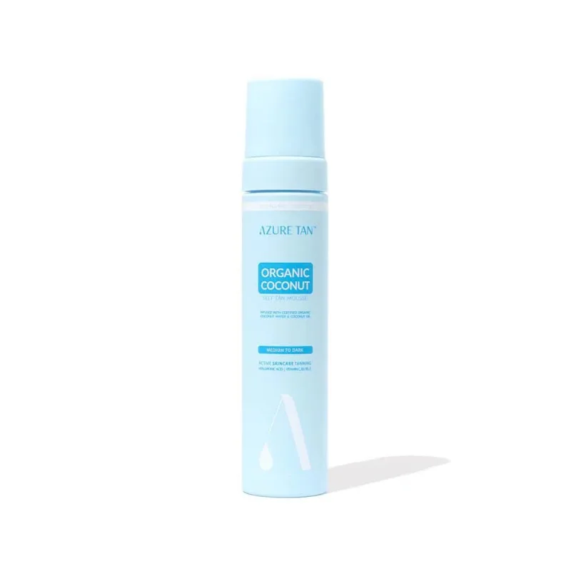 Azure Tan "Organic Coconut - Medium to Dark" greito poveikio drėkinančios savaiminio įdegio putos 200 ml