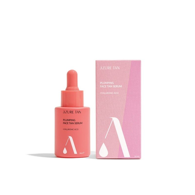 Azure Tan "Face Plumping Tan Serum" putlinantis hialurono rūgšties veido serumas su savaiminio įdegio efektu 30 ml