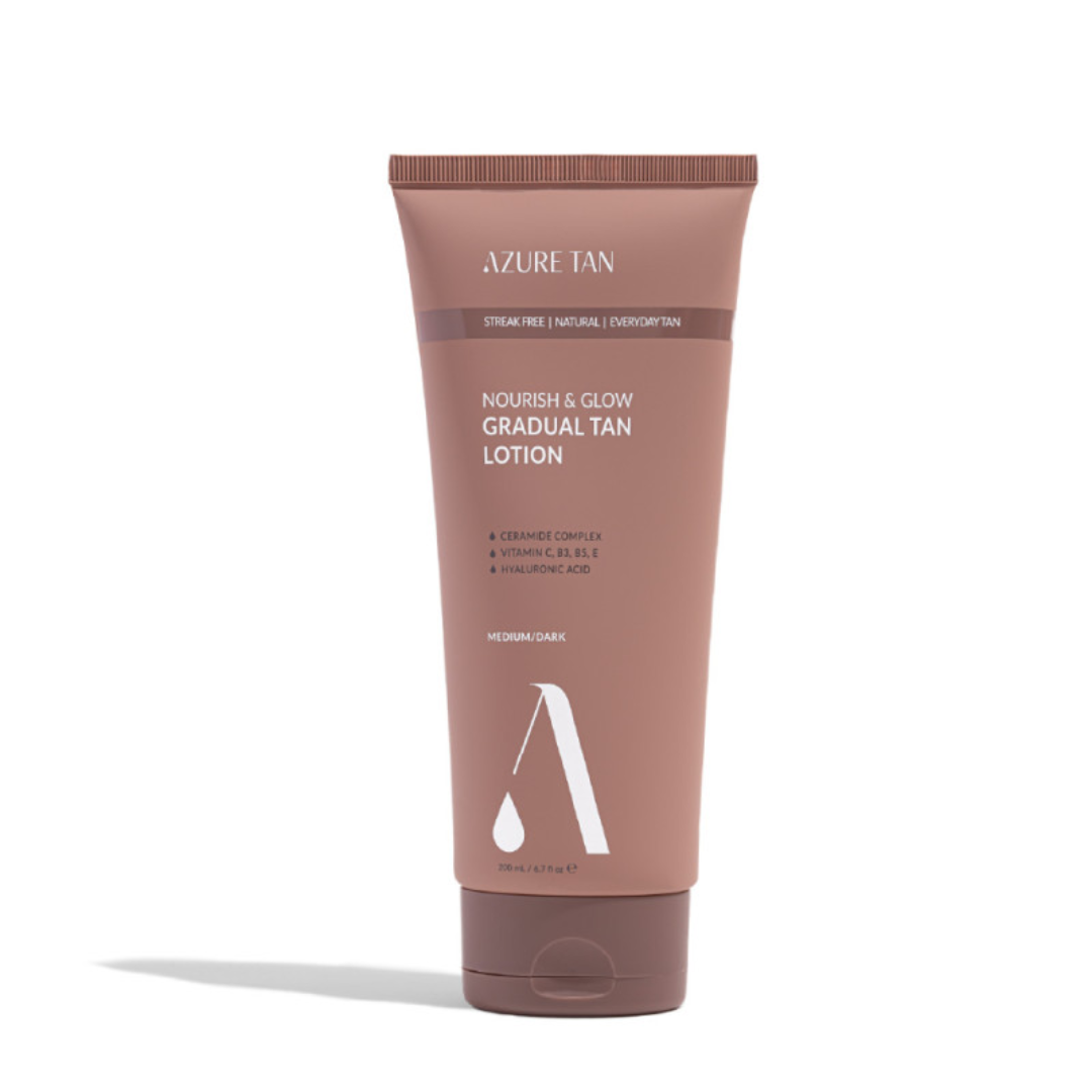 Azure Tan "Nourish and Glow" vidutinis/tamsus savaiminio įdegio losjonas 200 ml