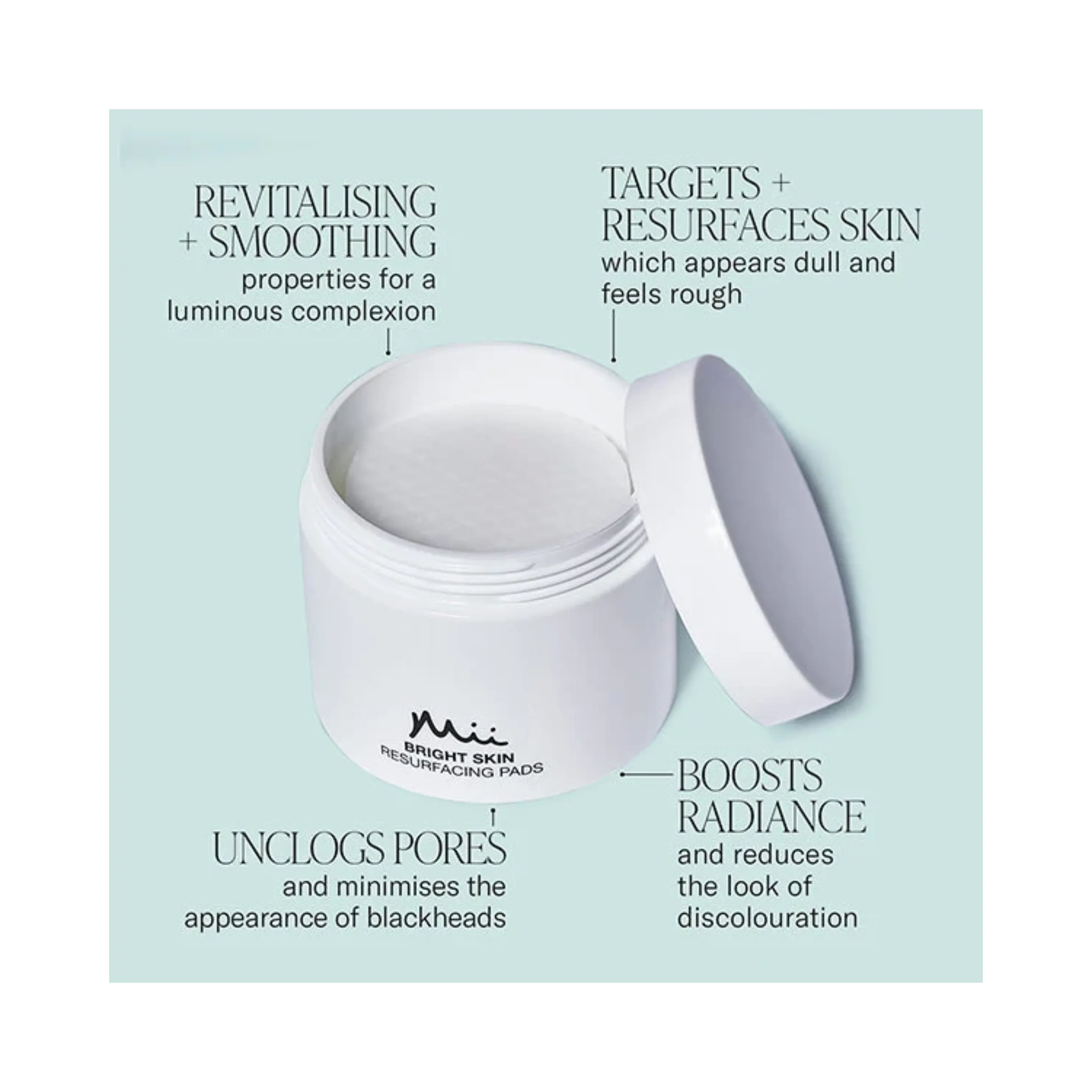 MII Cosmetics Bright Skin Resurfacing Pads šveičiamieji padeliai - 2