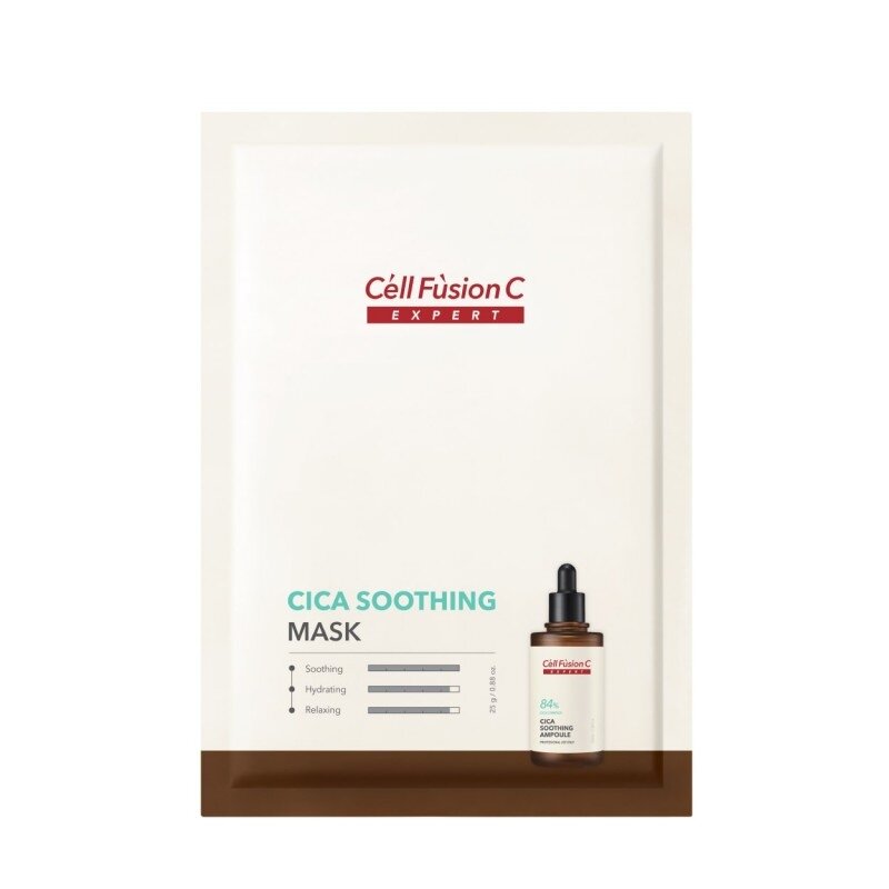 Cell Fusion C Expert „Cica Soothing Mask“ lakštinė veido kaukė 25 g x 1 vnt