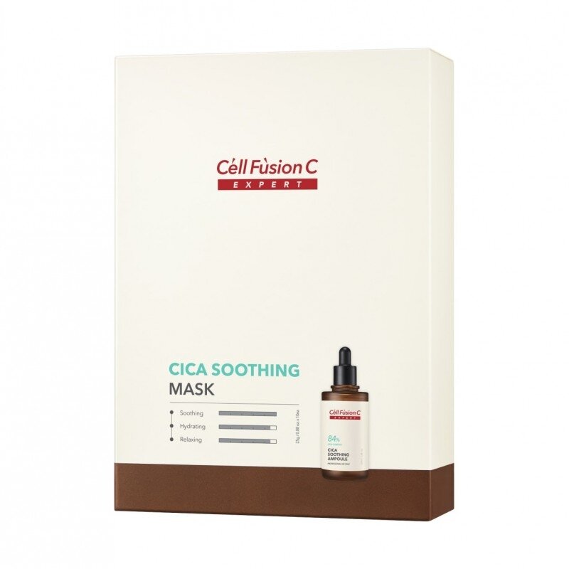Cell Fusion C Expert „Cica Soothing Mask“ lakštinės veido kaukės 10 vnt x 25 g