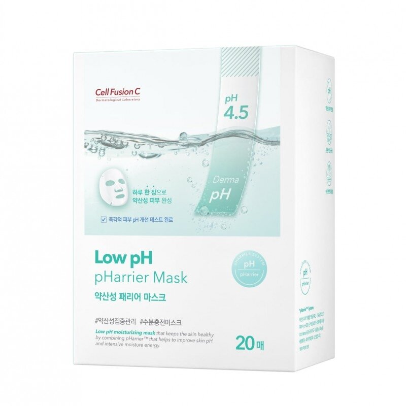 Cell Fusion C „Low pH pHarrier Mask“ drėkinanti lakštinė veido kaukė 10 vnt x 25 ml