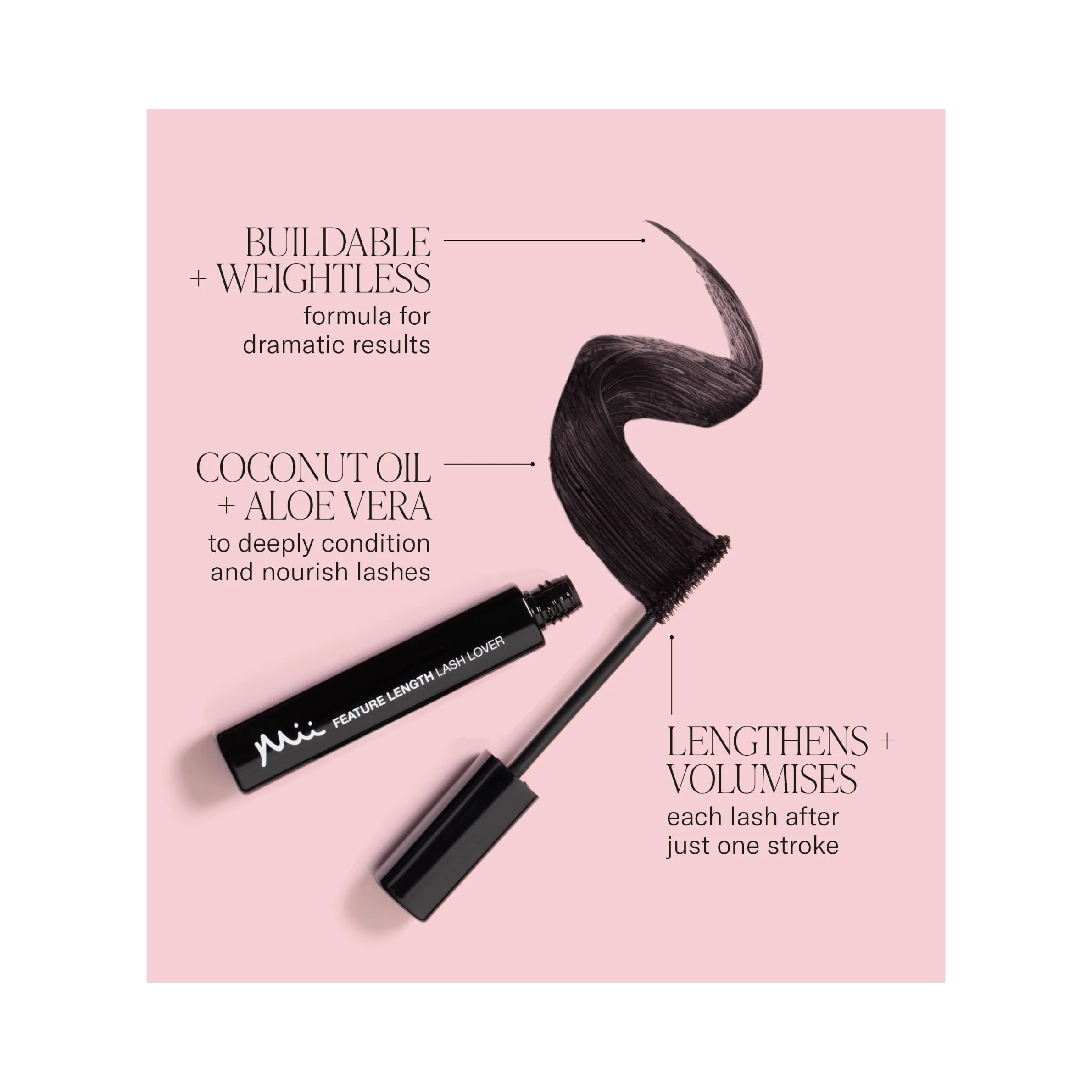 MII Cosmetics Waterproof Lash Lover vandeniui atsparus blakstienų tušas "Faith 01" - 2