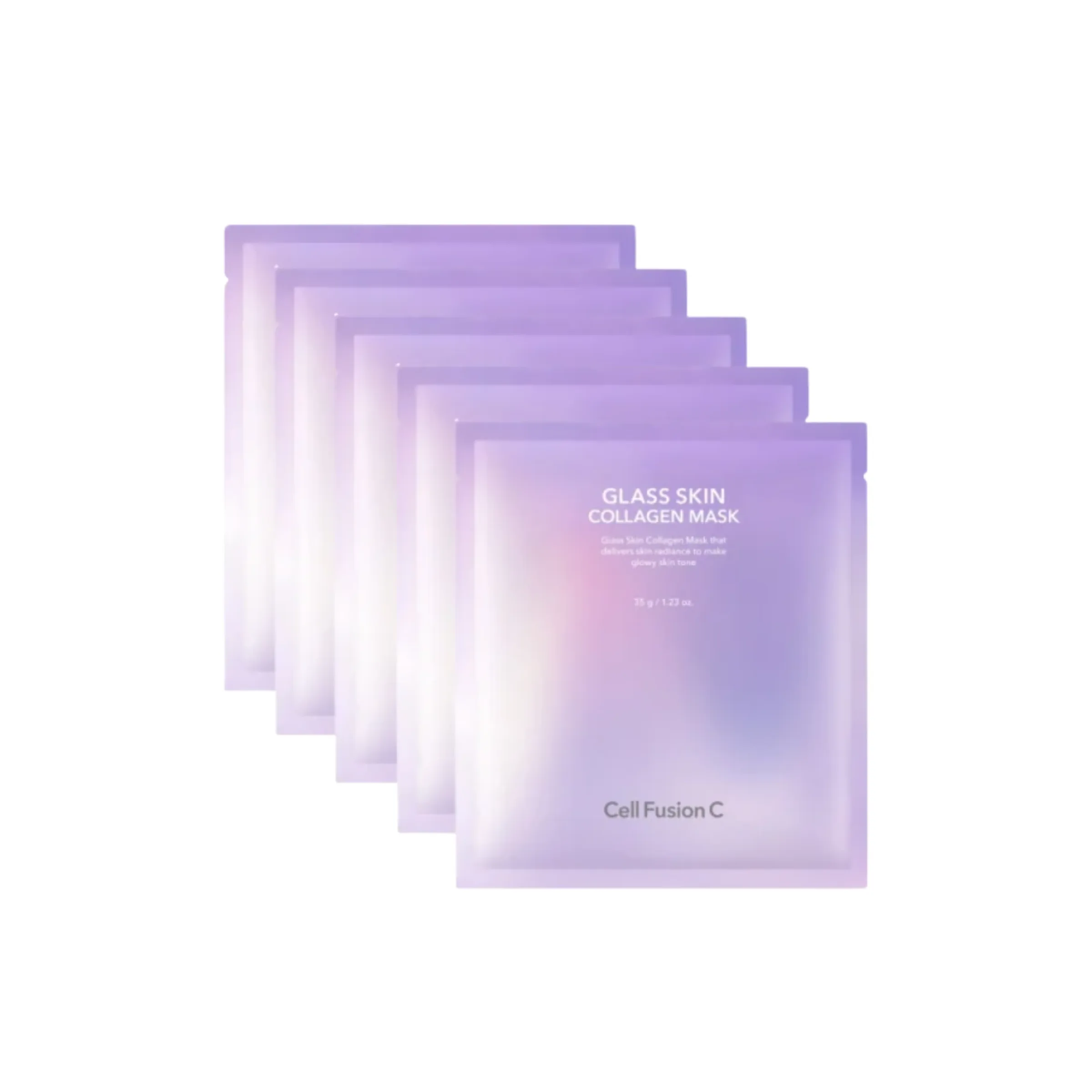 Cell Fusion C Glass Skin Collagen Mask skaistinanti hidrogelinė kaukė su kolagenu 5 vnt x 35 g - 2