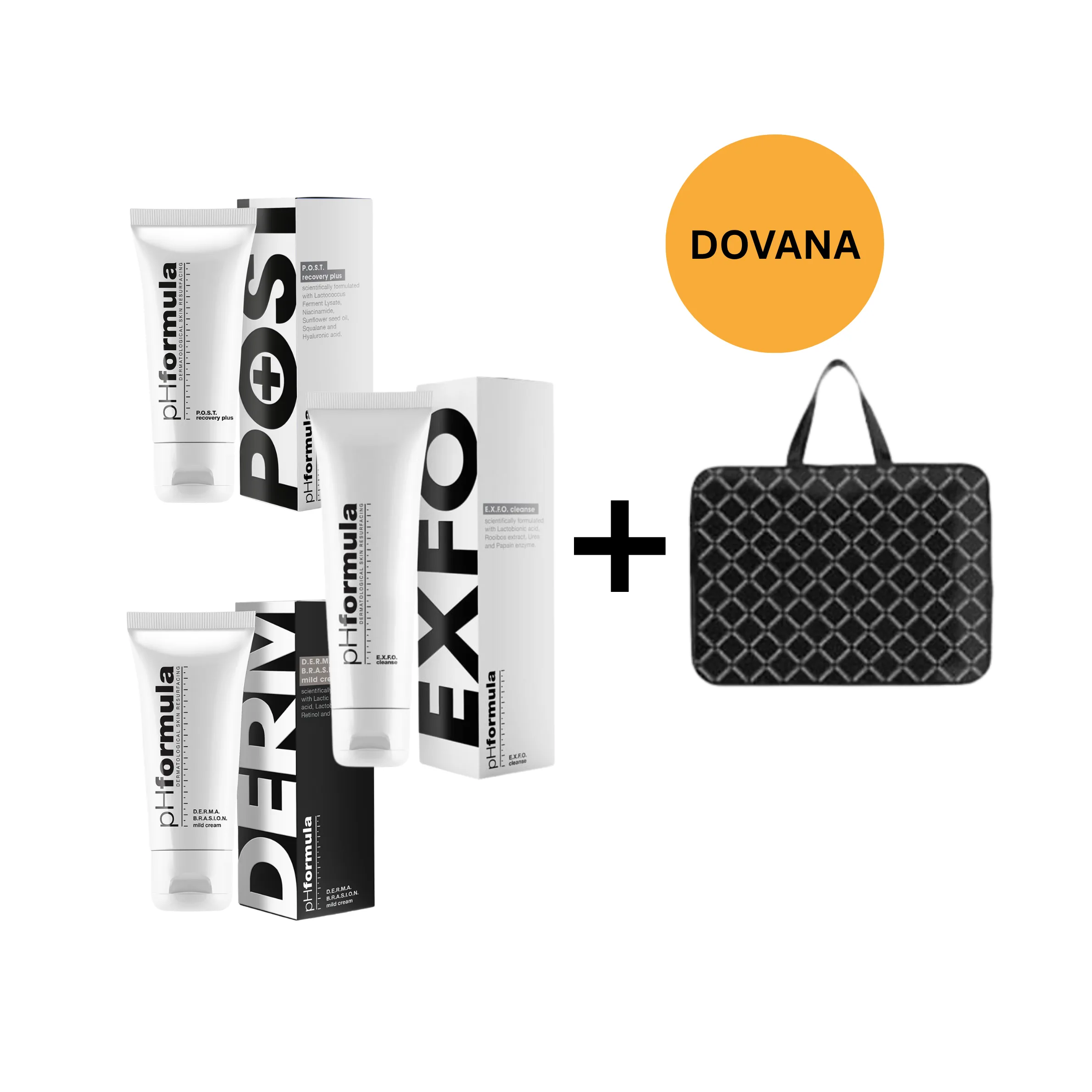 pH Formula rinkinys: Exfo, Post+, Dermabrasion ir kosmetinė