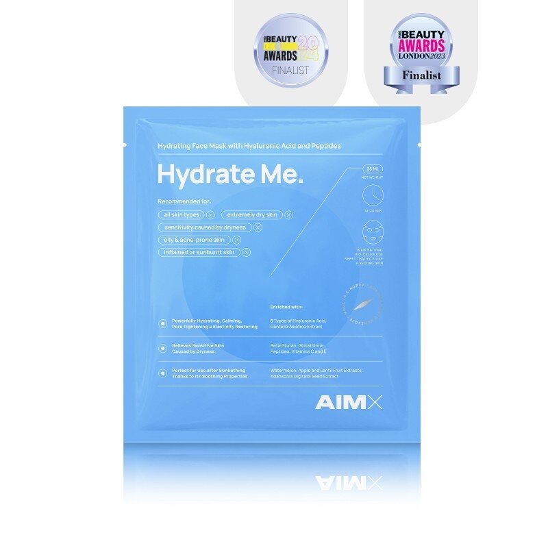 Greito poveikio giliai drėkinanti veido kaukė su peptidais AIMX „Hydrate Me“ 1 vnt x 30 g
