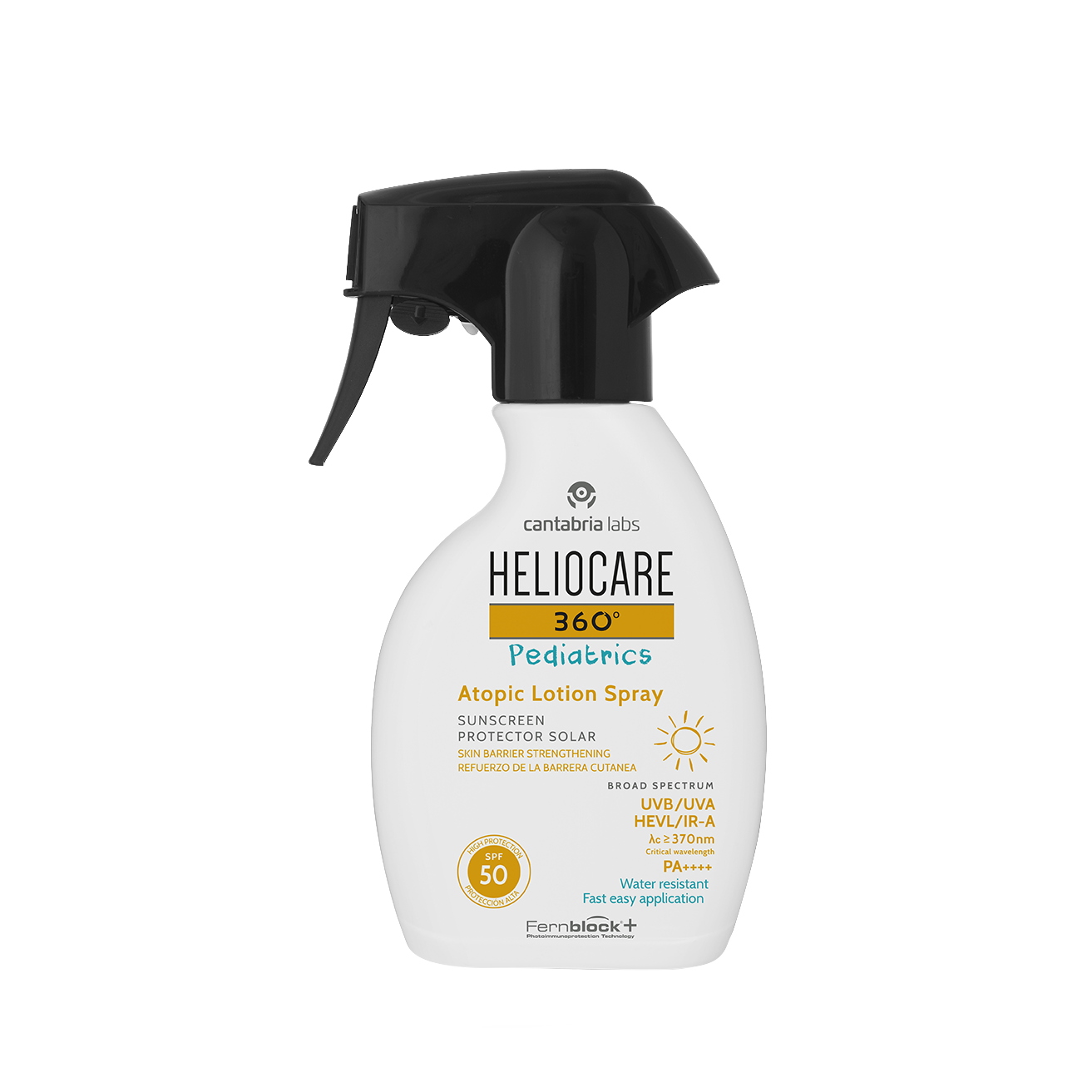 Heliocare 360 Pediatrics purškiama apsauga nuo saulės atopinei vaikų ir kūdikių kūno odai SPF50 50 ml