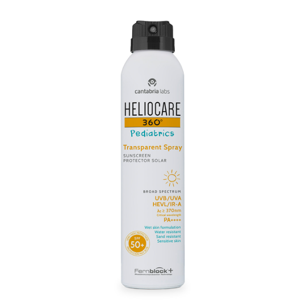 Heliocare 360 Pediactrics Transparent purškiama apsauga nuo saulės vaikams SPF50+ 200 ml