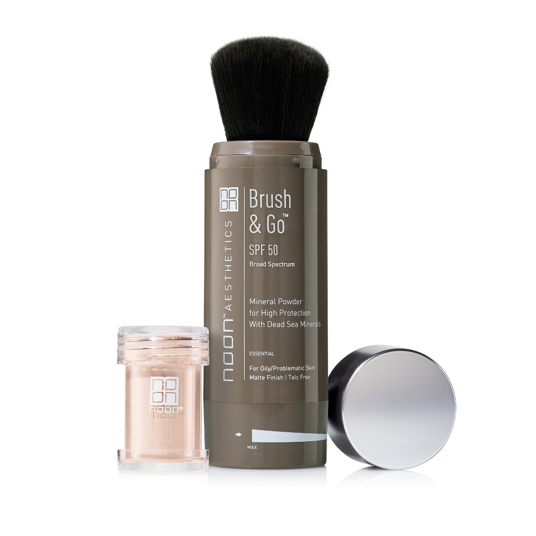 Noon Aesthetics Brush & Go SPF 50 apsauga nuo saulės riebiai, problematinei odai 2x5 g