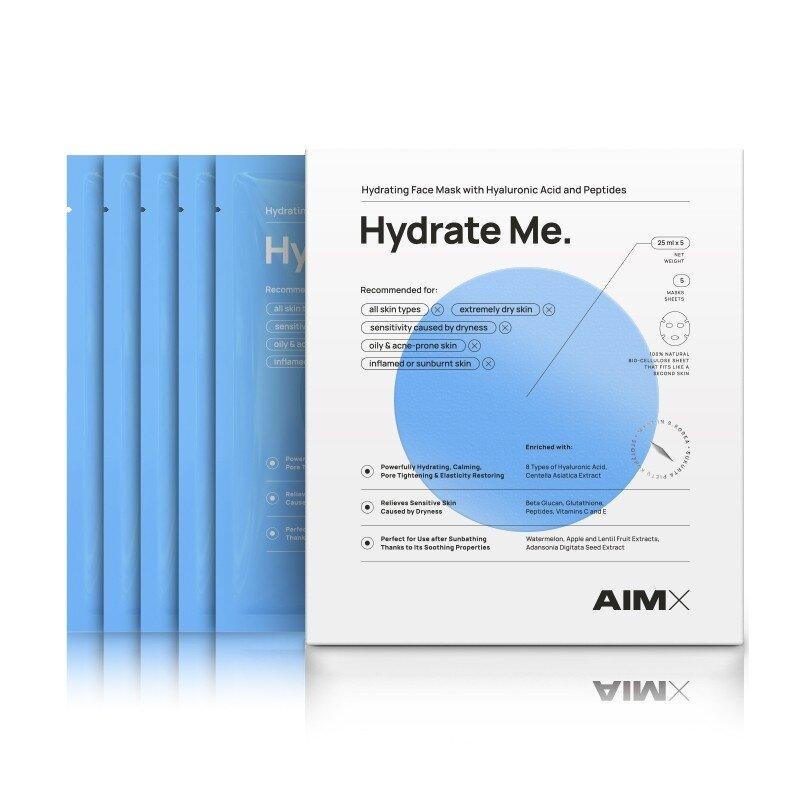 Greito poveikio giliai drėkinanti veido kaukė su peptidais AIMX „Hydrate Me“ 5 vnt x 30 g